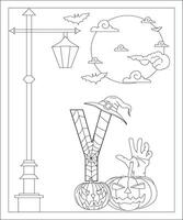 page de coloriage alphabet avec style halloween. abc coloriage - lettre y vecteur libre vecteur gratuit