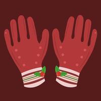 illustration vectorielle de gants rouges mignons pour la conception graphique et l'élément décoratif vecteur