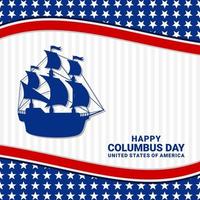 bonne fête de columbus avec fond de voilier vecteur