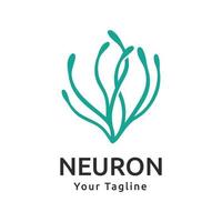 logo d'illustration de conception de neurone, vecteur de concept d'algues, symbole, modèle