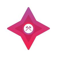 hache shuriken logo gradient design élément icône modèle vecteur