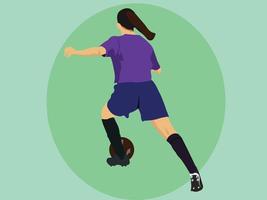 illustration vectorielle plane de joueur de football féminin vecteur