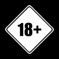 symbole d'icône pour dix-huit ans et plus et vingt et un ans plus. illustration vectorielle vecteur