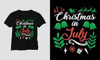 noël en juillet - conception de t-shirt le jour de noël vecteur