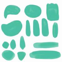 taches d'aquarelle vertes dans un style dessiné à la main sur fond blanc. illustration vectorielle vecteur