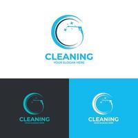 logo de service de nettoyage propre. conception de modèle de logo de nettoyage créatif. vecteur