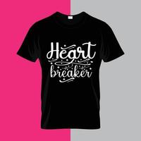 lettrage de typographie de briseur de coeur pour la conception gratuite de t-shirt vecteur