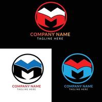 logo de lettre m moderne et créatif pour votre entreprise et votre entreprise avec trois variations de couleur vecteur