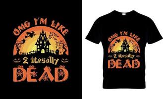 conception de t-shirt d'halloween, slogan de t-shirt d'halloween et conception de vêtements, typographie d'halloween, image vectorielle d'halloween, illustration d'halloween vecteur