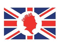 reine elizabeth visage blanc et rouge britannique royaume uni drapeau national europe emblème symbole icône illustration vectorielle élément de conception abstraite vecteur