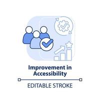 amélioration de l'icône de concept bleu clair d'accessibilité. la mobilité en tant qu'illustration de ligne mince d'idée abstraite de valeur de service. dessin de contour isolé. trait modifiable. vecteur