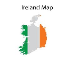 illustration vectorielle de carte d'irlande en arrière-plan du drapeau national vecteur