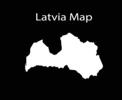 Lettonie carte illustration vectorielle sur fond noir vecteur