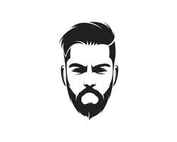 logo de barbe minimal vecteur