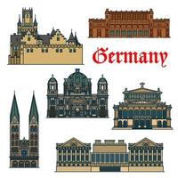 guide de voyage icône de la ligne mince des attractions allemandes vecteur