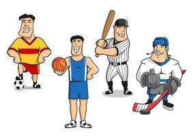 joueurs de football, de basket-ball, de baseball, de hockey vecteur