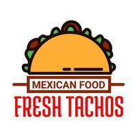 icône linéaire de restaurant de cuisine mexicaine avec taco vecteur