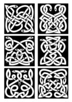 motifs de noeuds de serpents celtiques avec ornement tribal vecteur