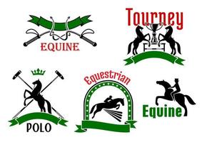 symbole de tournoi équestre, de polo ou de club équin vecteur