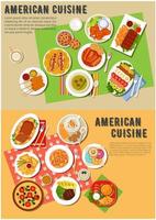 icône plate colorée du dîner barbecue américain vecteur