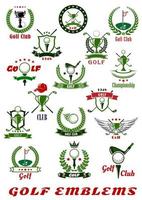 jeu d'icônes et de symboles de sport de golf vecteur