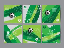 conception de modèle de football, bannière de football, conception de mise en page sportive, thème vert, illustration vectorielle vecteur