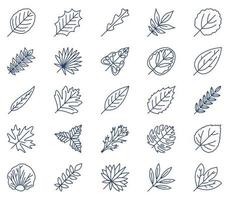 variété de jeu d'icônes de feuilles vecteur