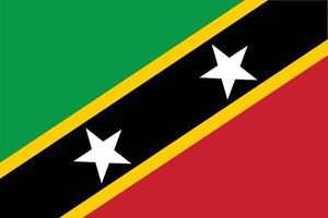 le drapeau national de saint kitts et nevis illustration vectorielle avec proportion originale et couleur précise vecteur