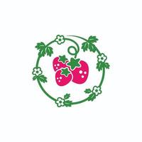 vecteur de conception de logo fraise