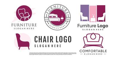 vecteur de conception de logo de meubles avec idée de concept créatif