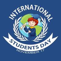 conception d'affiche de la journée internationale des étudiants vecteur