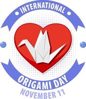 conception de bannière de la journée internationale de l'origami vecteur