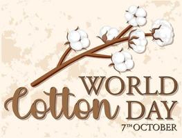 modèle de bannière de la journée mondiale du coton vecteur