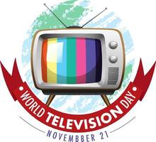 création du logo de la journée mondiale de la télévision vecteur