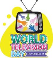 création du logo de la journée mondiale de la télévision vecteur