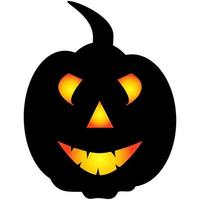 icône de citrouille d'halloween. symbole de l'automne. citrouille effrayante d'halloween avec un sourire, des yeux brûlants. vecteur
