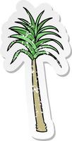 autocollant rétro en détresse d'un palmier de dessin animé vecteur