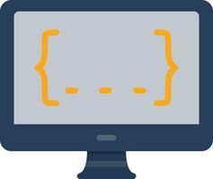 icône plate de l'écran du moniteur vecteur
