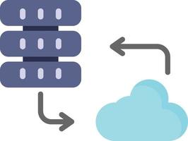 icône plate du serveur cloud vecteur