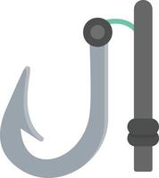icône plate de crochet de pêche vecteur
