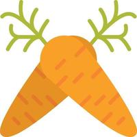 icône plate de carotte vecteur