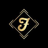création de logo de lettre f pour la société de mode et de beauté et de spa. icône de vecteur de lettre f. f logo doré