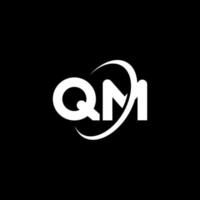 création de logo de lettre qm qm. lettre initiale qm cercle lié monogramme majuscule logo couleur blanche. logo qm, conception qm. qm, qm vecteur