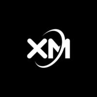 création de logo de lettre xm xm. lettre initiale xm cercle lié monogramme majuscule logo couleur blanche. logo xm, conception xm. xm, xm vecteur