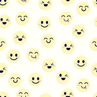 smile and happy faces icônes ou emojis définissent une collection de motifs harmonieux pour l'arrière-plan et la journée mondiale du sourire. vecteur