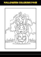 coloriage d'halloween pour les enfants. conception de page de coloriage d'art en ligne pour les enfants. vecteur