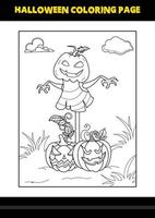 coloriage d'halloween pour les enfants. conception de page de coloriage d'art en ligne pour les enfants. vecteur