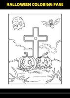 coloriage d'halloween pour les enfants. conception de page de coloriage d'art en ligne pour les enfants. vecteur