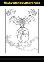 coloriage d'halloween pour les enfants. conception de page de coloriage d'art en ligne pour les enfants. vecteur