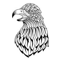 dessin au trait aigle vecteur